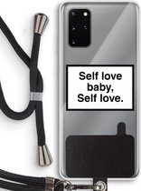 Hoesje met koord geschikt voor Samsung Galaxy S20 Plus hoesje met Koord - Self love - Telefoonhoesje met Zwart Koord - Bescherming aan alle Kanten en Over de Schermrand