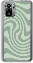 Case Company® - Hoesje geschikt voor Xiaomi Redmi Note 10S hoesje - Swirl Groen - Soft Cover Telefoonhoesje - Bescherming aan alle Kanten en Schermrand