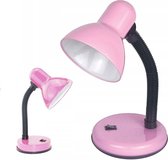 Bureaulamp metaal roze zwart - buigzame poot - kinder tafellamp