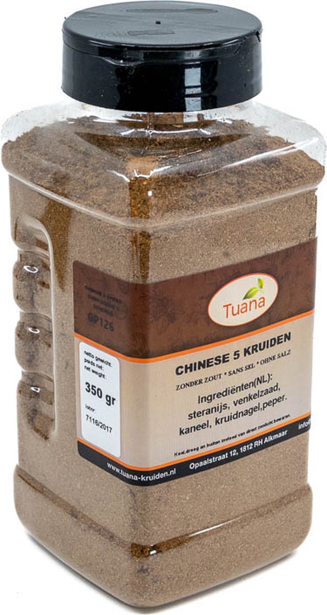 Goedkoopste Tuana Kruiden - Chinese Vijf Kruiden - 5 Spices - Strooibus 350 Gram - Kruiden Zonder Zout - GP0049