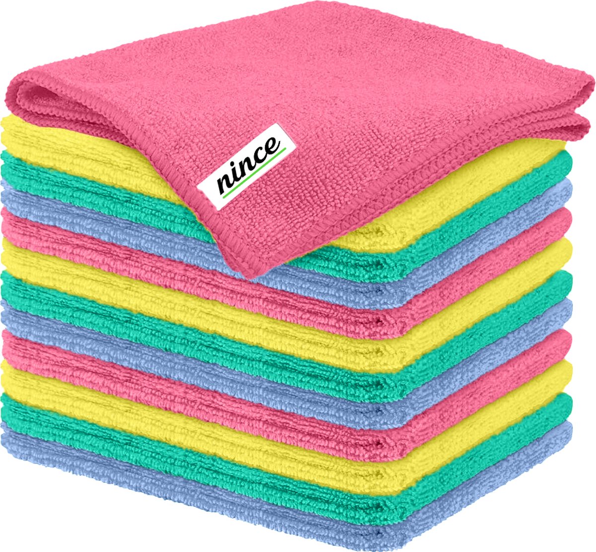 Nince Lingettes Microfibres - Set de 12 - Lingettes Nettoyantes 30x30 -  Lingettes