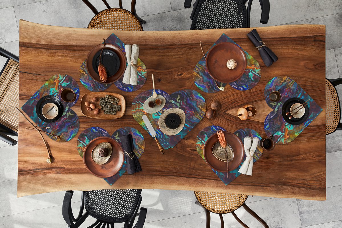 Onderleggers - Placemats - Placemats hartje - Patronen - Verf - Regenboog - 10 stuks