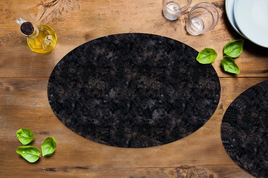 Sets de table ovales - Sous-verres - Sets de Napperons ovales - Imprimé marbre - Imprimé granit - Design - 6 pièces