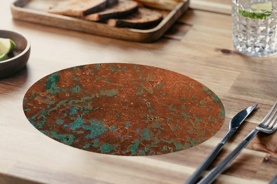 Napperons de table ovales - Sets de table - Sets de table ovales - Métal - Imprimé rouille - Blauw - 10 pièces