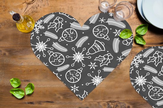 Dessous de verre - Napperons - Napperons coeur - Motifs - Noël - Décoration - 6 pièces - Noël - Cadeau - Cadeau de Noël homme, femme et enfant