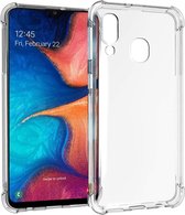Hoesje geschikt voor Samsung Galaxy M20 - Clear Anti Shock Hybrid Armor Case Siliconen Back Cover Hoes Transparant
