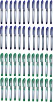 Voordeel 48 stuks roller pen fineliner schrijfdikte 0,5 mm. Fineliners. Kleur blauw en groen.