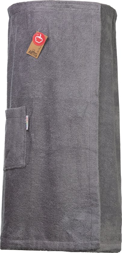 ARTG® Towelzz - Sauna Kilt - Dames - met Klittenband - Antraciet Grijs - Anthracite Grey - Maat XXL - (Borstomvang tot 170 cm )
