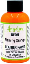 Angelus Leather Acrylic Paint - textielverf voor leren stoffen - acrylbasis - 118ml - Neon - Flaming Orange