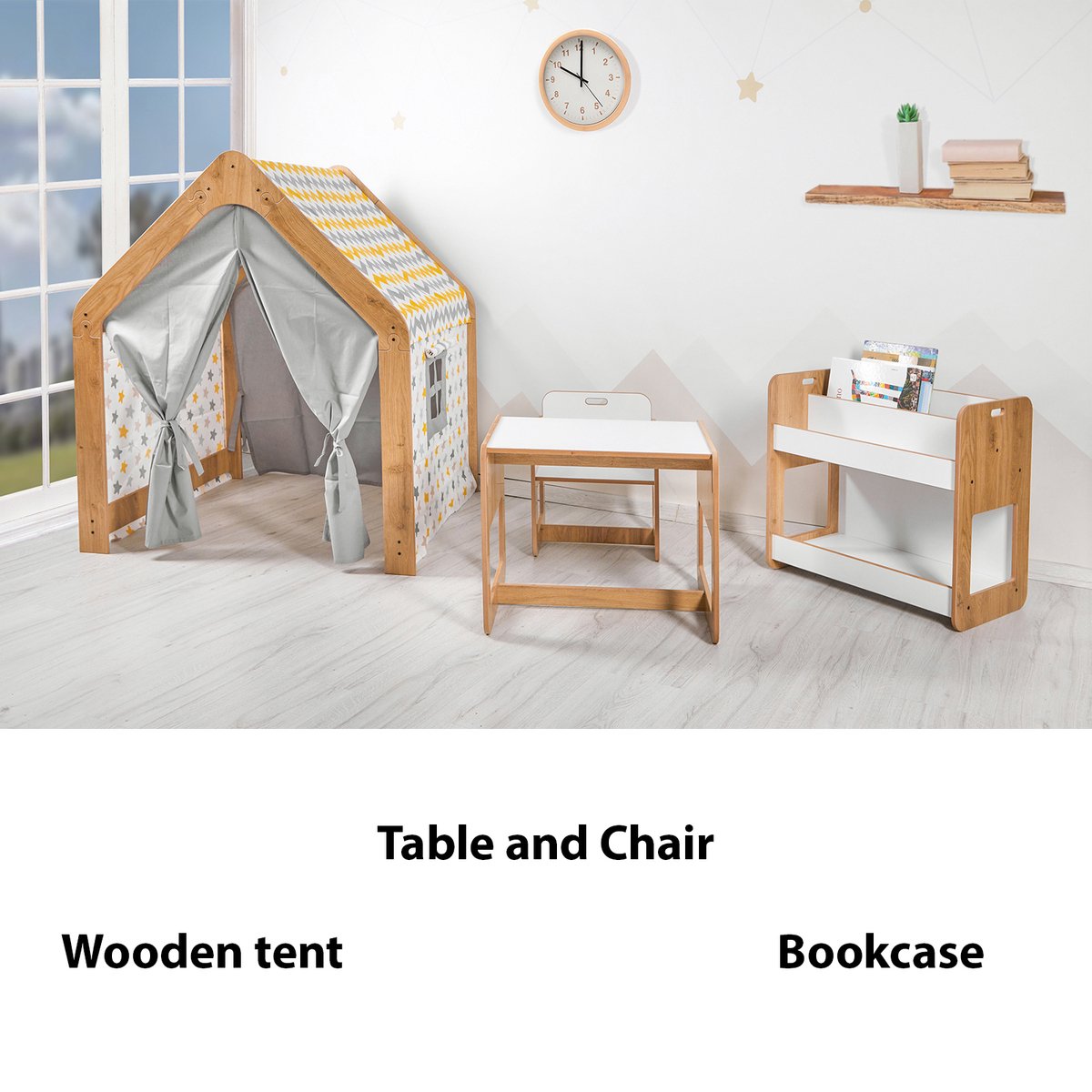 Relaxdays speeltent huisje, HxBxD: 130x95x125 cm, speelhuisje binnen, grote ingang, raampjes, kindertent, roze/grijs