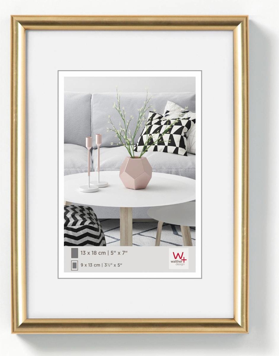 Walther Galeria - Kunststof lijst - Fotoformaat 9x13 cm - Metallic Goud