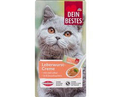 Dein Bestes kattenSnack, leverworst crème met veel lever, 8 stuks, 80 g