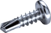 GOEBEL® - 1000 x Bolkop boorschroeven (Ø x L) 4,8 x 16 mm RVS C1 (AISI 410) GOEBEL zilver GL met Zonder Ring DIN7504 SQ - Schroeven - 4263148160