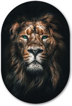 Muurovaal Leeuw - WallCatcher | Kunststof 60x90 cm | Ovalen schilderij | Wandovaal Lion op Forex