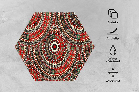 Napperons de hexagon - Sets de table sets de table - Set de table hexagone - Motifs - Mandala - Australie - 8 pièces