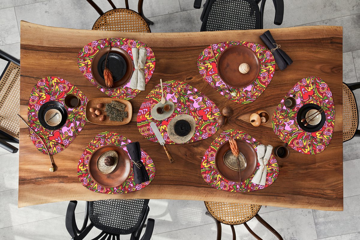 Placemat organisch - Placemats organic - Onderleggers - Design - Hart - Valentijnsdag - 10 stuks