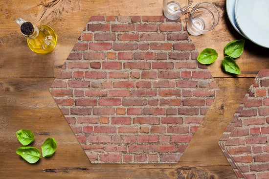 Napperons hexagon - Sets de table sets de table - Set de table hexagone - Brique - Mur - Motifs - 6 pièces