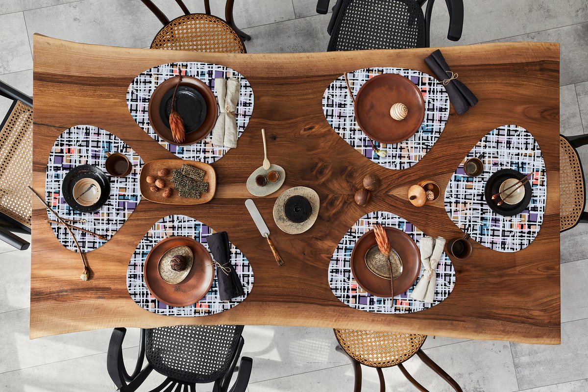 Placemat organisch - Placemats organic - Onderleggers - Lijn - Abstract - Patronen - 6 stuks