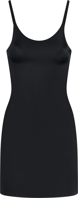 Onzichtbare bodyshaping onderjurk, Licht corrigerende onderjurk, naadloze shapewear, bodycon jurk met verstelbare bandjes, Zwart L