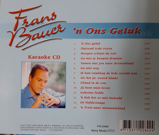 N Ons Geluk-Karaoke Cd