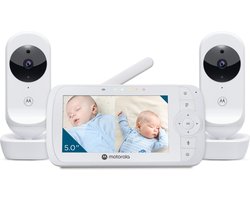 Motorola Nursery VM35-2 - Babyfoon met 5-Inch Gesplitst Scherm en 2 Camera's - Nachtvisie - Ingebouwde microfoon
