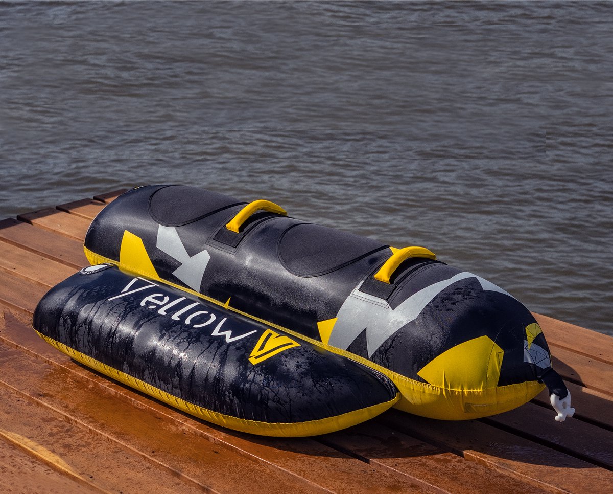 Onvergetelijk waterplezier met de YellowV opblaasbare funtube voor 2 personen model "BANANA"