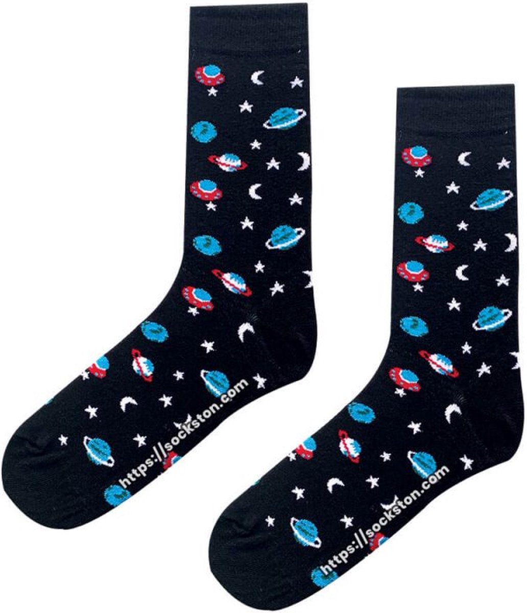 Sockston Socks - Galaxy Space Planet UFO Socks - Black - Grappige Sokken - Vrolijke Sokken