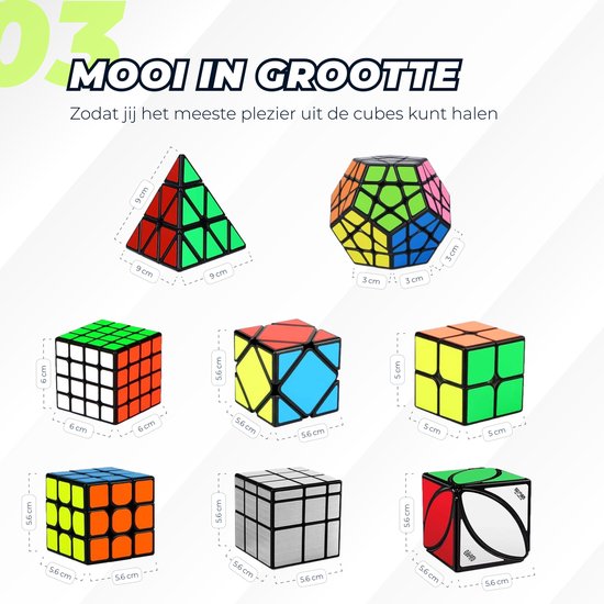 Speed Cube - Speed Cube Set 8 stuks - Speed Cube Giftset - Magic Cube - Kubus Puzzel  - Breinbrekers - voor kinderen en volwassenen - Qiyi