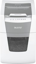 Leitz IQ Autofeed 100 Stille Papierversnipperaar P-5 Micro voor Thuiskantoor/Thuiswerkplek  - Invoer tot 100 A4 Vellen - Wit