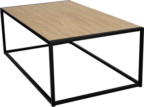 Salontafel - Industrieel - Zwart Metaal - Eik: Dainty Oak Pure - 1150 x 650 x 413 - MY Own Table 007A