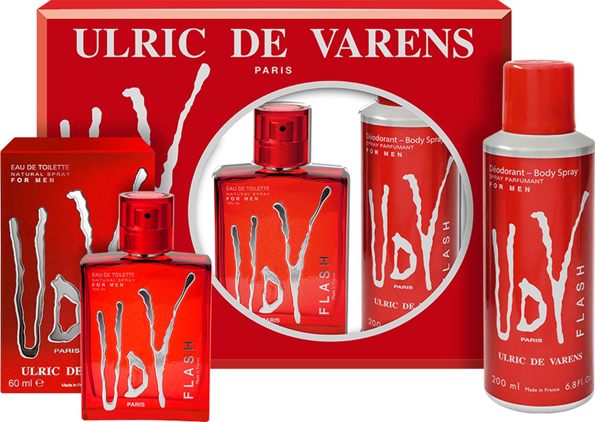 Ulric de Varens - UDV Flash - Geschenkset - Herenparfum 100ml & Deodorant 200ml