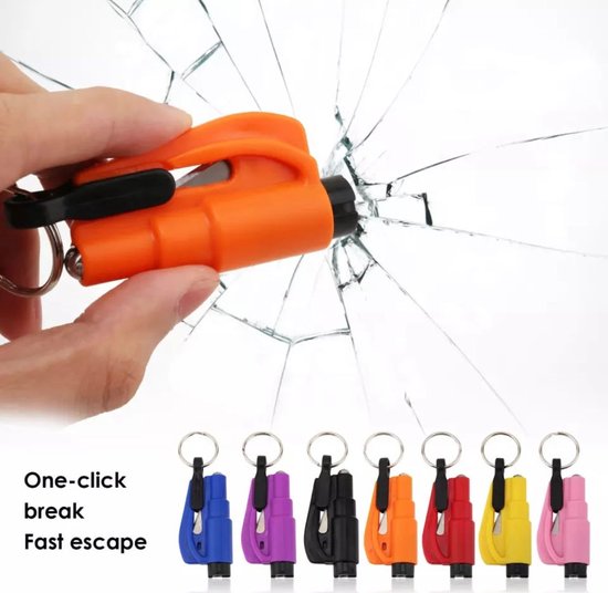 Draagbare 2 in 1 Auto Veiligheid Hamer Paars Paarse Autohamer