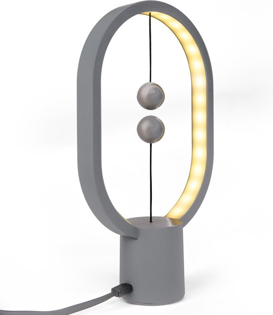 B8TA - DesignNest Heng Balance Lamp – Bureaulamp led - Ovaal - Mini - Zwart - Kunststof
