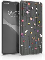 coque kwmobile pour Samsung Galaxy A53 5G - Coque pour smartphone multicolore / transparente - Motif Wild Fleurs Stems