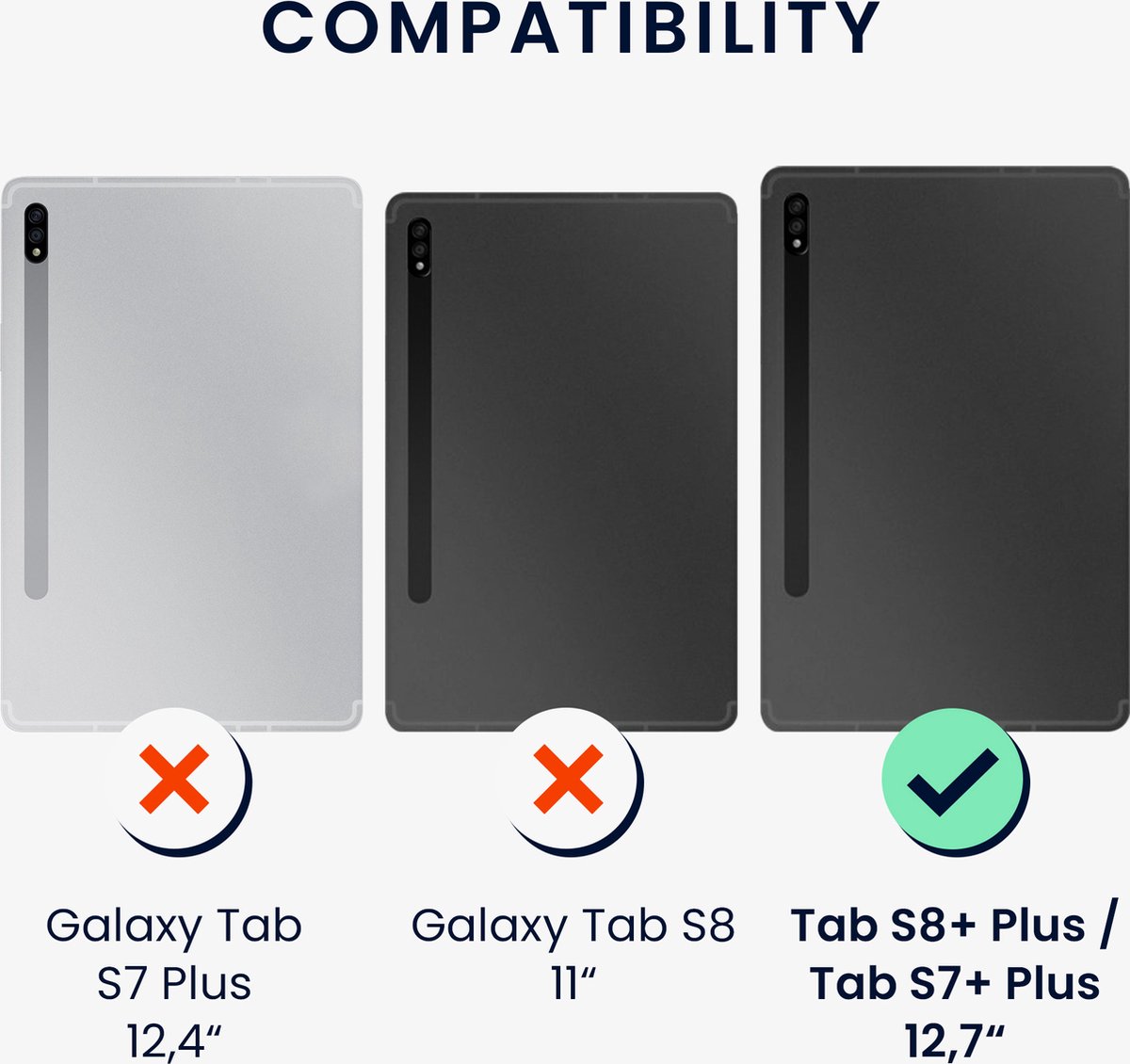 kwmobile hoes geschikt voor Samsung Galaxy Tab S8+ Plus / Galaxy Tab S7+ Plus - Back cover voor tablet - Tablet case