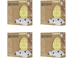 4 x EcoEgg Wasbal Duurzame Navulpellets - Parfumvrij - Navulbaar - Geld Besparend - 50 Wasbeurten - Hergebruik