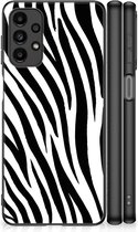 Smartphone Hoesje Geschikt voor Samsung Galaxy A13 4G Trendy Telefoonhoesjes met Zwarte rand Zebra