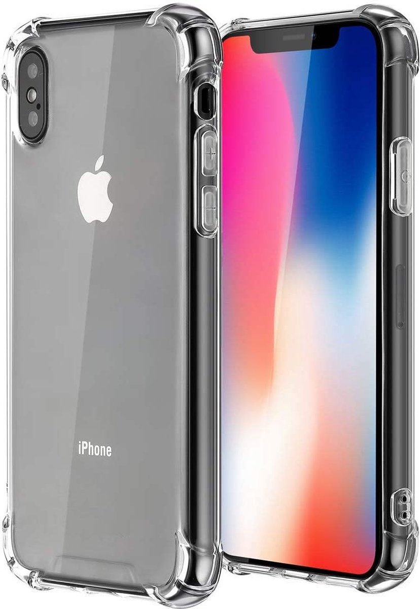 Hoesje geschikt voor iPhone XS Max - Clear Anti Shock Hybrid Armor Case Siliconen Back Cover Hoes Transparant