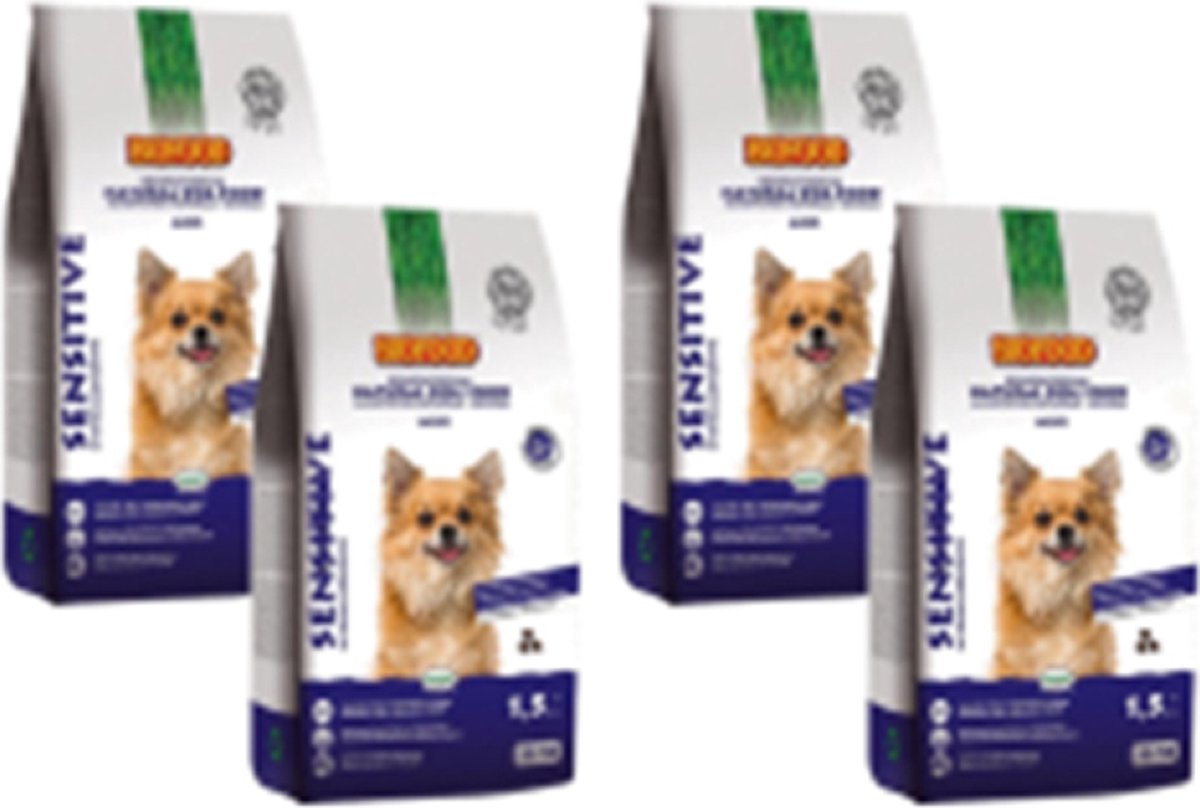 4x Biofood Sensitive Small Breed Graanvrij - Hondenvoer - 1.5kg