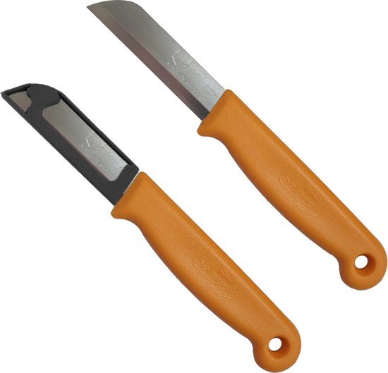 Solingen Schilmesje - RVS Glad - 16 cm met "Blade Cover" - Mix Kleur - 5 Stuks