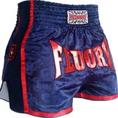 Fluory Muay Thai Short Kickboks Broek Blauw Rood MTSF29 maat M