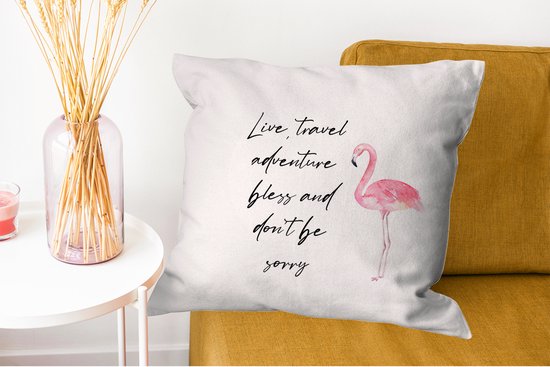 Housse de coussin 60x60cm FLAMINGO Or