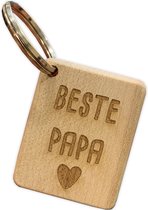 Sleutelhanger Beste papa - Vaderdag Cadeau - Duurzaam Gegraveerd - Cadeau mannen