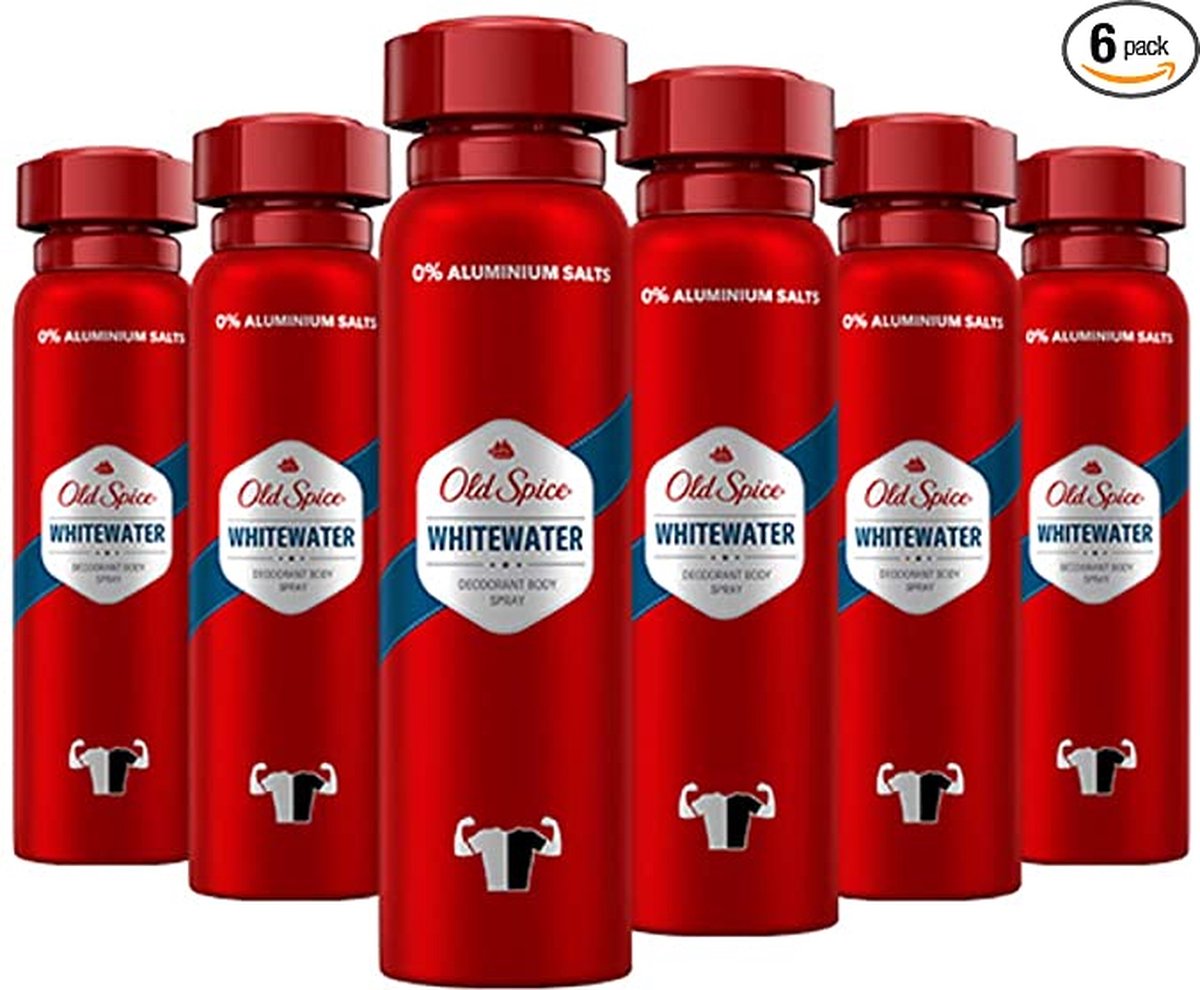 Goedkoopste Old Spice Deodorant Body Spray - whitewater- Voordeelverpakking 6x150ml