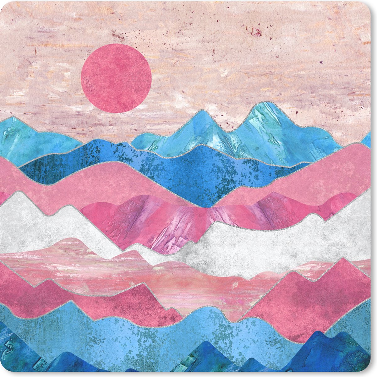 Muismat 30x30 cm - Mousepad Transgender - Marmer print - Pride - Muismatten