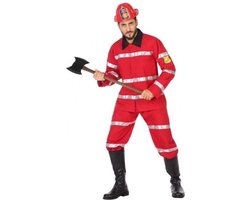 Brandweer verkleedpak/carnavalskostuum voor heren - carnavalskleding - voordelig geprijsd - rood XL