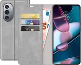 Motorola Edge 30 Pro Bookcase hoesje - Just in Case - Effen Grijs - Kunstleer