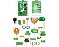 Foto props set - Ierland/st Patricks day thema - groen mix - 18x stuks - selfies maken Image