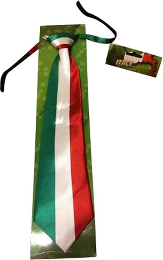 Italiaanse stropdas - Vlag groen wit rood - Supporter accessoire voor volwassenen