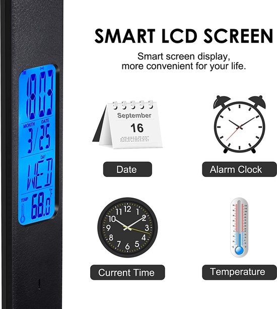 Fuegobird LED Bureaulamp - met kalender - USB-oplaadpoort - opvouwbaar - Zwart — afbeelding 5